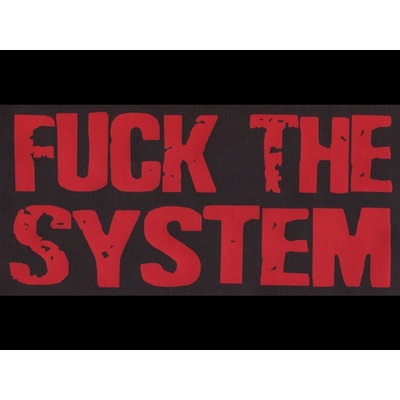 Zádovka FUCK THE SYSTEM red nápis
