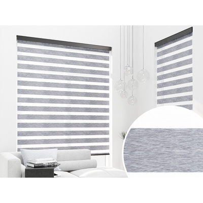 ZEBRA-SHOP ROLETA DEN A NOC MAXI PREMIUM ŠEDÝ MELÍR BH 17M 200 x 150 cm stříbrná vpravo