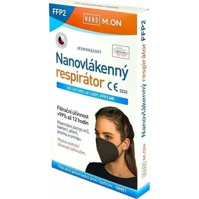 Nano M.ON nanovlákenný respirátor FFP2 černý 5 ks