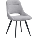 TopMebel Тапициран трапезен стол Firenze TopMebel в сив цвят с черни метални крака 51x60x81см