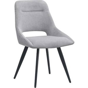 TopMebel Тапициран трапезен стол Firenze TopMebel в сив цвят с черни метални крака 51x60x81см