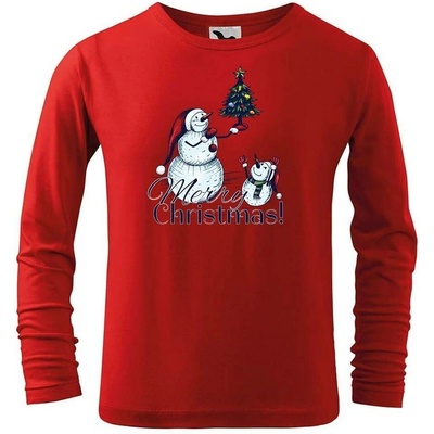 Dobrý triko Dětské bavlněné triko Merry Christmas! Červená