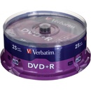 Média pro vypalování Verbatim DVD+R 4,7GB 16x, Advanced AZO+, cakebox, 25ks (43500)