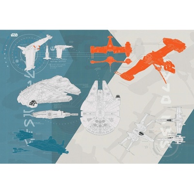 Komar Papírová fototapeta STAR WARS Technical Plan rozměry rozměry 368 x 254 cm