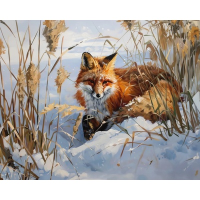 ZUTY Obrazy na stenu - LÍŠKA V SNEHU Rámovanie: bez rámu a bez vypnutia plátna, Rozmer: 40x50 cm