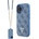GUESS кожен калъф с метално лого Strass Crossbody за iPhone 16 - син (3666339328689)