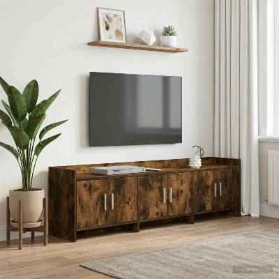 vidaXL ТВ шкаф 168 x 33 x 47 см Опушен дъб Инженерна дървесина (8011207)
