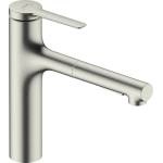 Hansgrohe Кухненски смесител Hansgrohe Zesis M33 160 sBox с издърпващ се душ, четкан хром, с 2 струи (74823800)