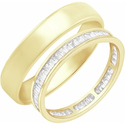Eppi Eternity obrúčka s baguette diamantmi a komfortný prsteň Agathon RW43667
