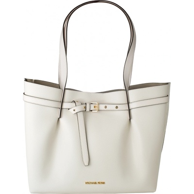 Michael Kors kožená kabelka Emilia large tote bílá