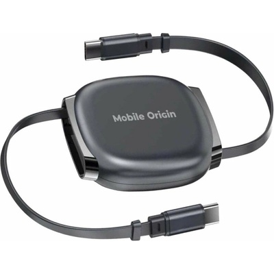 Mobile Origin MO-CB7-SPG Samonavíjací USB-C na USB-C CB7, 100W 480 Mb/s 1m sivý