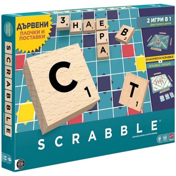 Mattel Настолна игра 2 в 1: Класически Scrabble и Scrabble заедно - Семейна (JLJ71)