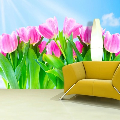 Sablio Tapeta Ružové tulipány, rozmery 336x220 cm