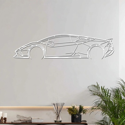 dřevo života Dřevěný obraz Lamborghini Huracan Rozměry (cm): 80x20, Zvolte barvu dekoru: Bílá