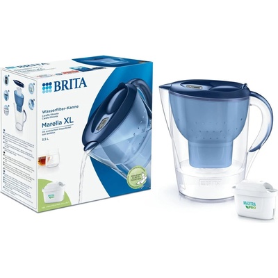 BRITA Кана за вода Brita Marella XL Blue MX PRO, 3.5 литра, филтър MX Pro, с таймер, синя (1051447)