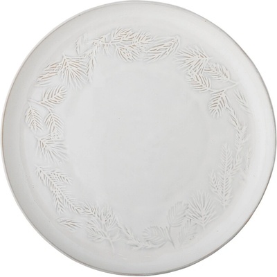 Bloomingville Bílý kameninový servírovací talíř Winter 34 cm
