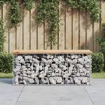 vidaXL Градинска пейка дизайн габион 103x31, 5x42 см борово дърво масив (834350)
