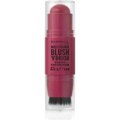 Rimmel Multi-Tasker Blush'N'brush lícenka v tyčinke so štetcom 200 Fushia Glam 8 g