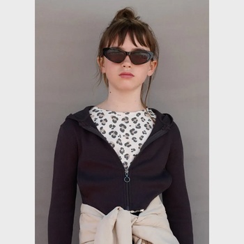 MAYORAL Суичър рипс с качулка в цвят Антрацит за момиче Mayoral