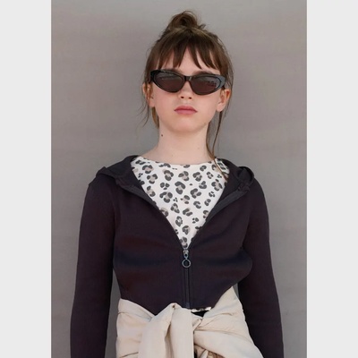 MAYORAL Суичър рипс с качулка в цвят Антрацит за момиче Mayoral