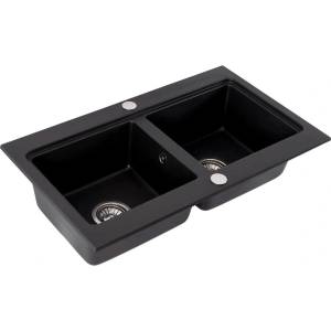 Rea Мивка Rea Caddy от композит, матово черно, 80x47 см (5902557375769) Мивка за вграждане