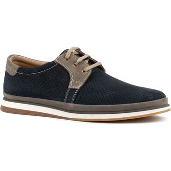 Мъжки обувки в тъмно син цвят от естествена кожа набук с дупки