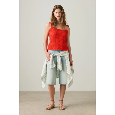 LEVI'S Abbey Tie shoulder Sweater Tank Top 0059U 0006 Červená