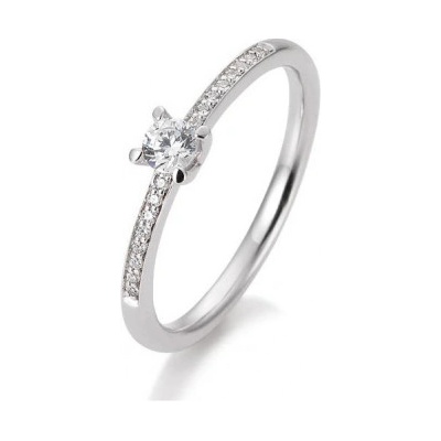 Sofia Diamonds prsteň z bieleho zlata s diamantom BE41 85951