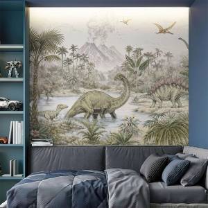 Art Gift Decor Фототапет праисторически свят с динозаври