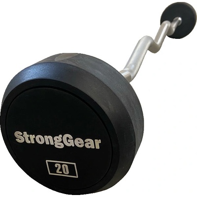 StrongGear Gumové bicepsové činky - rovné 12.5 kg
