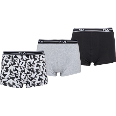 Fila Junior Boy Boxer Seasonal Čierna Sivá Biela