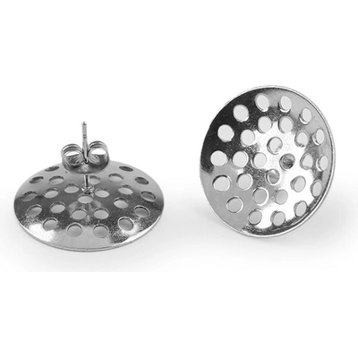 Náušnicová puzeta se sítkem Ø16; 18; 20 mm z nerezové oceli, malé, 3 (20 mm) platina