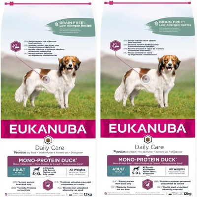 Eukanuba Daily Care Adult Mono Proteín Duck 2 x 12 kg