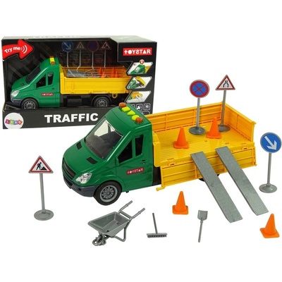 LEANToys Silniční auto s příslušenstvím na setrvačník