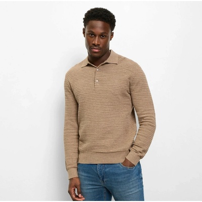 Pánsky béžovohnedý bavlnený pulóver Olymp