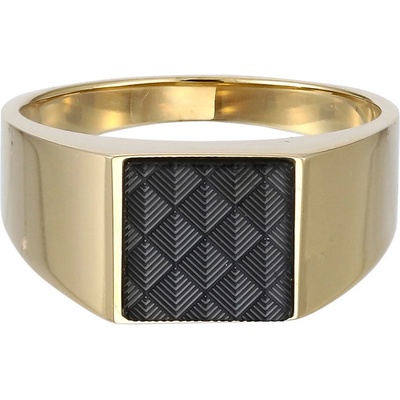 Free Style Pečetní pozlacený prsten z chirurgické oceli RSS1085GD