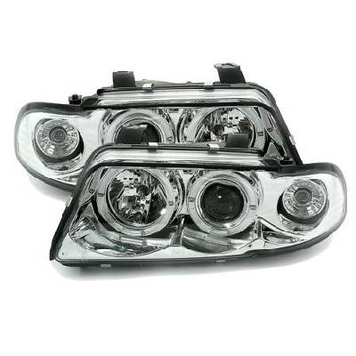 Кристални фарове за Audi A4 Angel Eyes (1995-1998) - хром