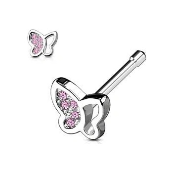 Šperky4U piercing do nosu motýlek N0049-P
