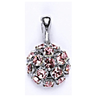 Čištín Stříbrný přívěšek se Swarovski krystaly light rose,půlkoule,P 1337