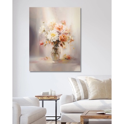 ZUTY Obrazy na stenu - Svetlá kytica vo váze Rámovanie: vypnuté plátno na rám, Rozmer: 80x100 cm