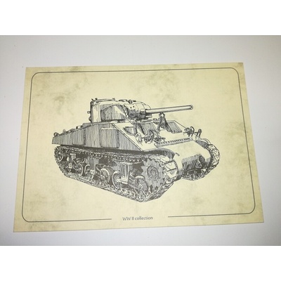 Pohľadnica tanku M4 Sherman