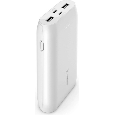 Belkin Power Bank Boost Charge 10000mAh - външна батерия 10000 mAh с 2xUSB-A и USB-C изходи за зареждане на смартфони и таблети (бял)
