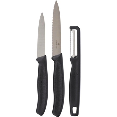 Victorinox Sada kuchynských nožov so škrabkou SWISS CLASSIC 3 ks čierna 6.7113.33