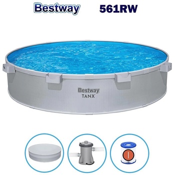 Bestway Басейн с твърди страници и конструкция 305x61см Bestway 561RW, с филтърна помпа и покривало (56198)