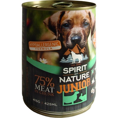 Spirit of Nature Junior Dog Hypoalergenny jahňa a králik 415 g