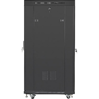 Lanberg rack cabinet 19" free-standing 27U/800x1000 (flat pack) with glass door lcd black v2 (FF01-8027-12BL)