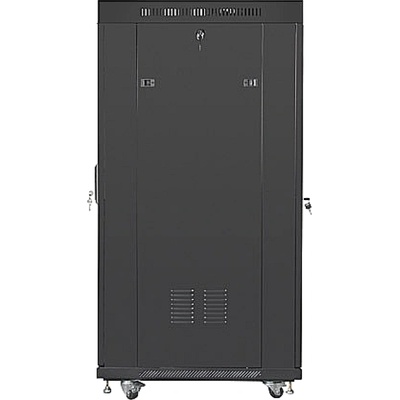 Lanberg rack cabinet 19" free-standing 27U/800x1000 (flat pack) with glass door lcd black v2 (FF01-8027-12BL)