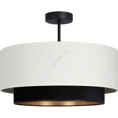 BELIS Плафон NATIA, 1xE27/60W/230V, Ø 45 см, бял/черен (BE1014)