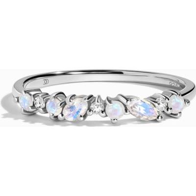 Royal Fashion Strieborný prsteň GU DR23094R SILVER MOONSTONE TOPAZ