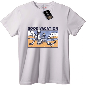 NOONEBRAND Тениска Скелет на Добра Ваканция - 3XL, White